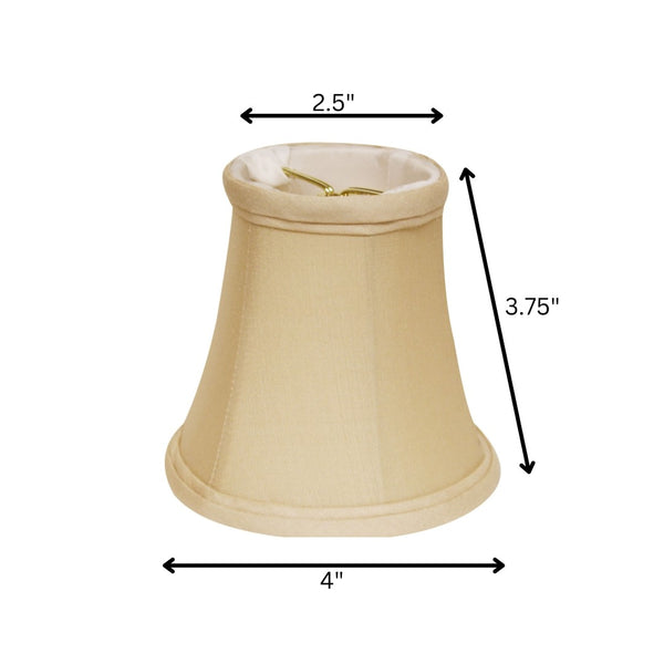 HomeRoots 4" Slanted Silk Lampshade Set of 6 - Elegant Pongee Shantung Shades for Chandeliers & Lighting Decor 470123