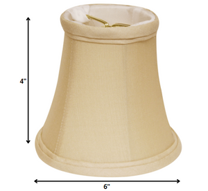 Homeroots 6" Inherent Slanted Set Of 6 Chandelier Silk Lampshades  Pongee Silk 470127