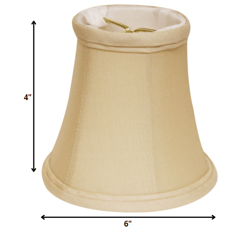 Homeroots 6" Inherent Slanted Set Of 6 Chandelier Silk Lampshades  Pongee Silk 470127