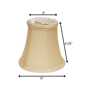 HomeRoots 6" Elegant Slanted Silk Lampshades Set of 6 for Chandeliers - Classic Style, Warm Illumination 470127