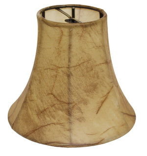Homeroots 5" Antique Parchment Set Of 6 Empire Slanted Chandelier Lampshades  Faux Leather 470129