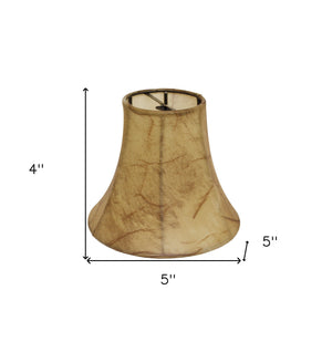 Homeroots 5" Antique Parchment Set Of 6 Empire Slanted Chandelier Lampshades  Faux Leather 470129