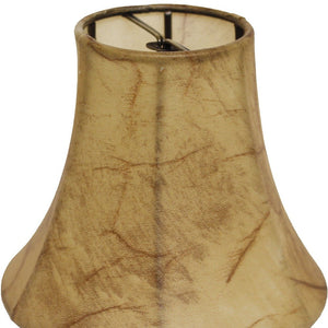 Homeroots 5" Antique Parchment Set Of 6 Empire Slanted Chandelier Lampshades  Faux Leather 470129