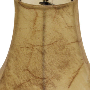 Homeroots 5" Antique Parchment Set Of 6 Empire Slanted Chandelier Lampshades  Faux Leather 470129