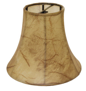 Homeroots 5" Antique Parchment Set Of 6 Empire Slanted Chandelier Lampshades  Faux Leather 470129