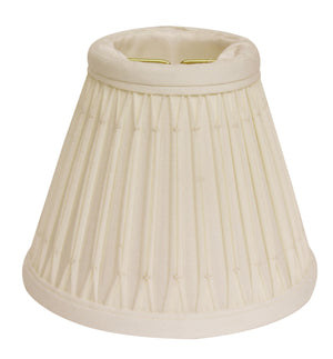 Homeroots 5" Cream Set Of 6 Empire Slanted Chandelier Shantung Lampshades  Shantung Silk 470130