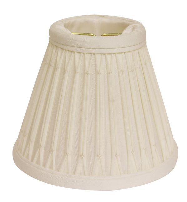 Homeroots 5" Cream Set Of 6 Empire Slanted Chandelier Shantung Lampshades  Shantung Silk 470130