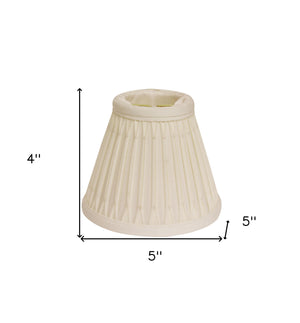 Homeroots 5" Cream Set Of 6 Empire Slanted Chandelier Shantung Lampshades  Shantung Silk 470130