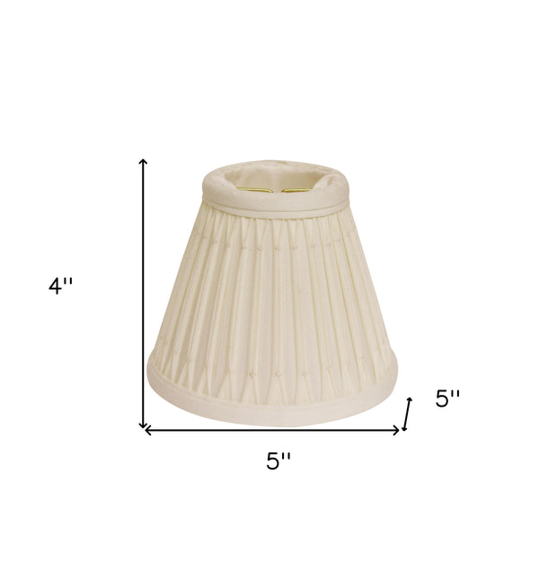 Homeroots 5" Cream Set Of 6 Empire Slanted Chandelier Shantung Lampshades  Shantung Silk 470130