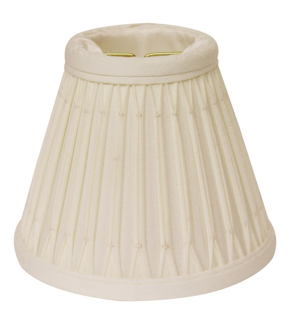 Homeroots 5" Cream Set Of 6 Empire Slanted Chandelier Shantung Lampshades  Shantung Silk 470130