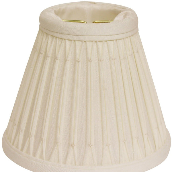 Homeroots 5" Cream Set Of 6 Empire Slanted Chandelier Shantung Lampshades  Shantung Silk 470130