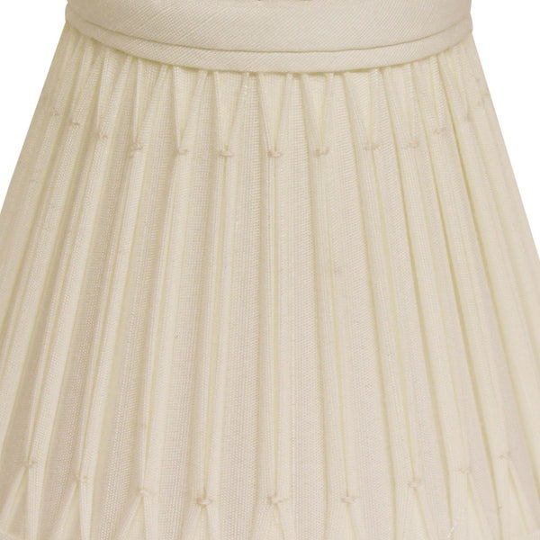 Homeroots 5" Cream Set Of 6 Empire Slanted Chandelier Shantung Lampshades  Shantung Silk 470130