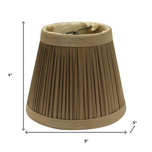 HomeRoots Ash Gray Taffeta Pleated Empire Lamp Shade - Elegant Lighting Accent with Easy Clip-On Installation 470135