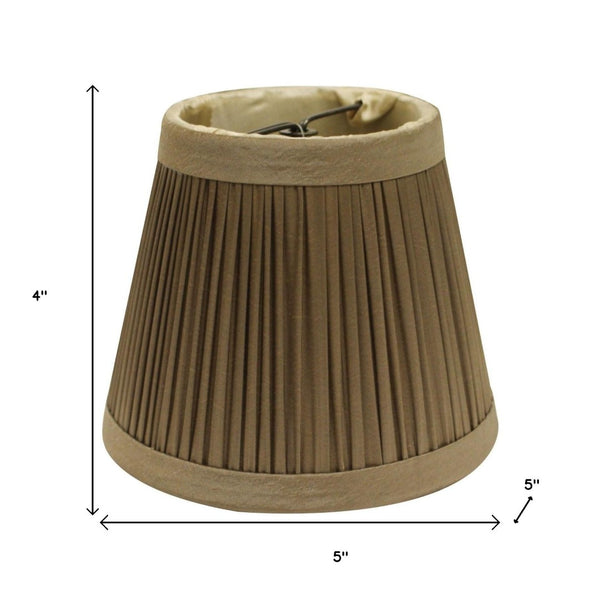 HomeRoots Ash Gray Taffeta Pleated Empire Lamp Shade - Elegant Lighting Accent with Easy Clip-On Installation 470135