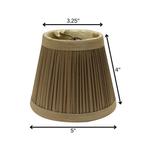 HomeRoots Ash Gray Taffeta Pleated Empire Lamp Shade - Elegant Lighting Accent with Easy Clip-On Installation 470135