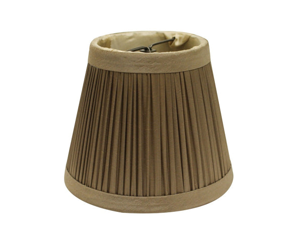 HomeRoots Ash Gray Taffeta Pleated Empire Lamp Shade - Elegant Lighting Accent with Easy Clip-On Installation 470135