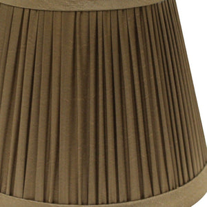HomeRoots Ash Gray Taffeta Pleated Empire Lamp Shade - Elegant Lighting Accent with Easy Clip-On Installation 470135