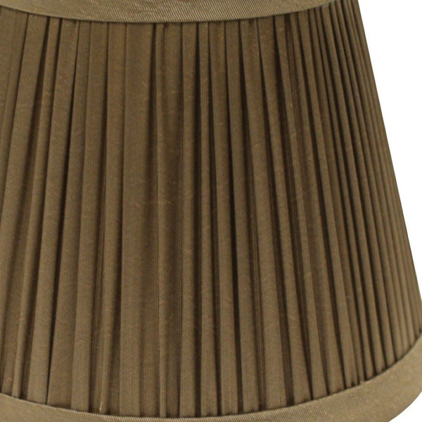 HomeRoots Ash Gray Taffeta Pleated Empire Lamp Shade - Elegant Lighting Accent with Easy Clip-On Installation 470135