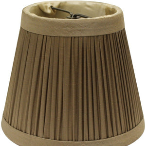HomeRoots Ash Gray Taffeta Pleated Empire Lamp Shade - Elegant Lighting Accent with Easy Clip-On Installation 470135
