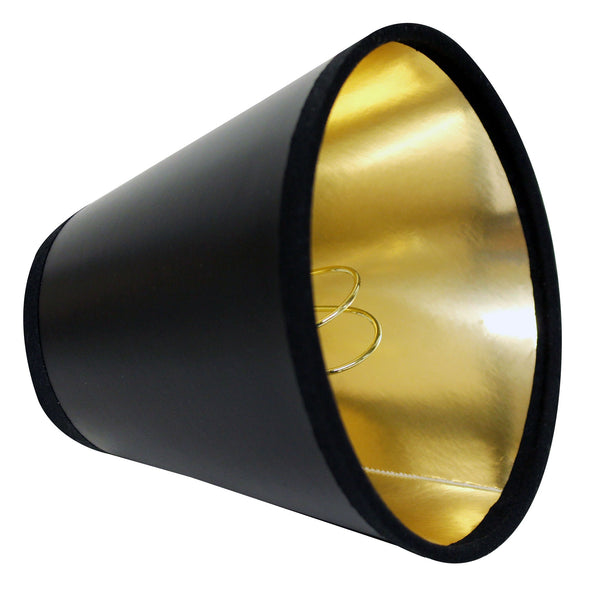 Homeroots 5" Black With Gold Set Of 6 Chandelier Parchment Lampshades  Parchment 470139