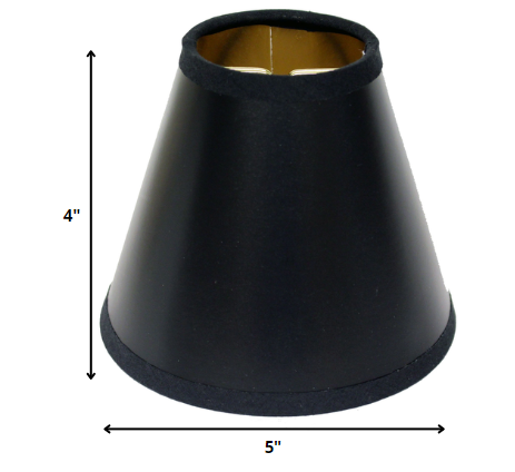 Homeroots 5" Black With Gold Set Of 6 Chandelier Parchment Lampshades  Parchment 470139