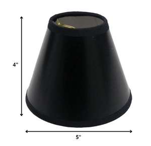 Homeroots 5" Black With White Set Of 6 Chandelier Parchment Lampshades  Parchment 470141