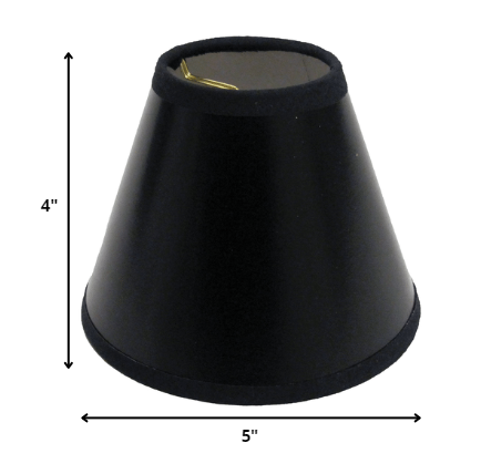 Homeroots 5" Black With White Set Of 6 Chandelier Parchment Lampshades  Parchment 470141