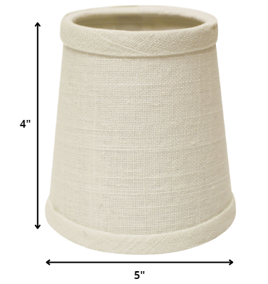Homeroots 5" Off White Set Of 6 Chandelier Linen Lampshades  Linen 470145