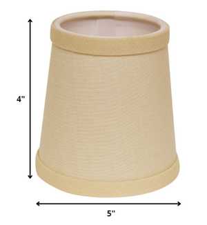 Homeroots 5" Parchment Biege Set Of 6 Chandelier Linen Lampshades  Linen 470147