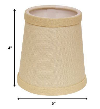 Homeroots 5" Parchment Biege Set Of 6 Chandelier Linen Lampshades  Linen 470147