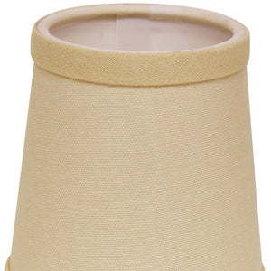 Homeroots 5" Parchment Biege Set Of 6 Chandelier Linen Lampshades  Linen 470147