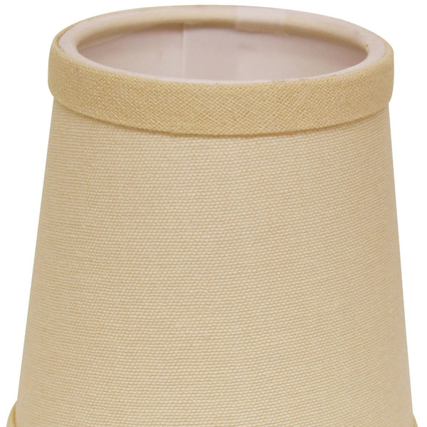 Homeroots 5" Parchment Biege Set Of 6 Chandelier Linen Lampshades  Linen 470147