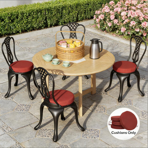 English Elm Soft Round Dining Chair Cushions Set of 4 with Washable Covers and Foam Padding T3971P443113