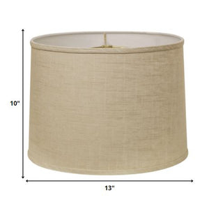 Homeroots 13" Light Wheat Throwback Drum Linen Lampshade  Linen 470166