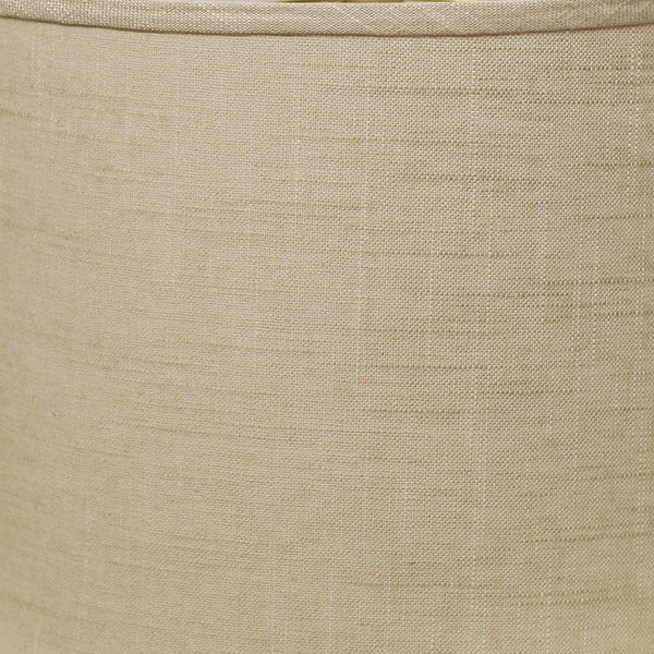 Homeroots 13" Light Wheat Throwback Drum Linen Lampshade  Linen 470166