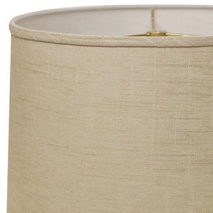 Homeroots 13" Light Wheat Throwback Drum Linen Lampshade  Linen 470166