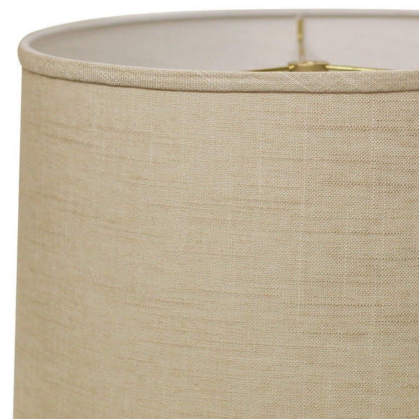 Homeroots 13" Light Wheat Throwback Drum Linen Lampshade  Linen 470166