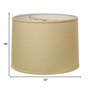 Homeroots 13" Parchment Beige Throwback Drum Linen Lampshade  Linen 470167
