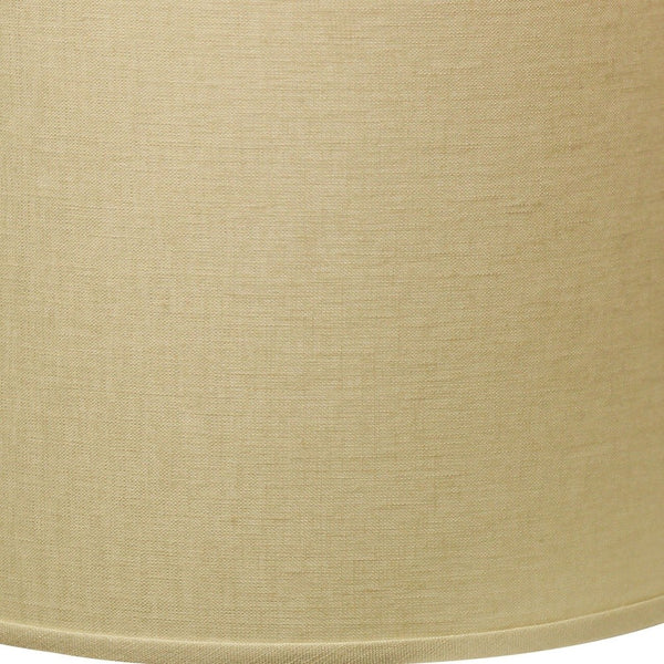Homeroots 13" Parchment Beige Throwback Drum Linen Lampshade  Linen 470167