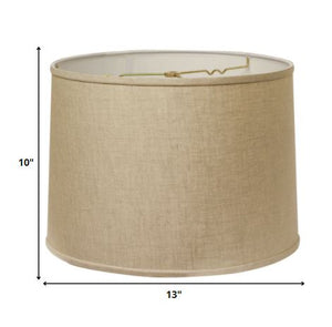 Homeroots 13" Dark Wheat Throwback Drum Linen Lampshade Heather Linen 470168