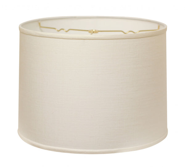 Homeroots 13" White Throwback Drum Linen Lampshade White Linen 470169