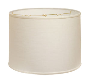 Homeroots 13" White Throwback Drum Linen Lampshade White Linen 470169