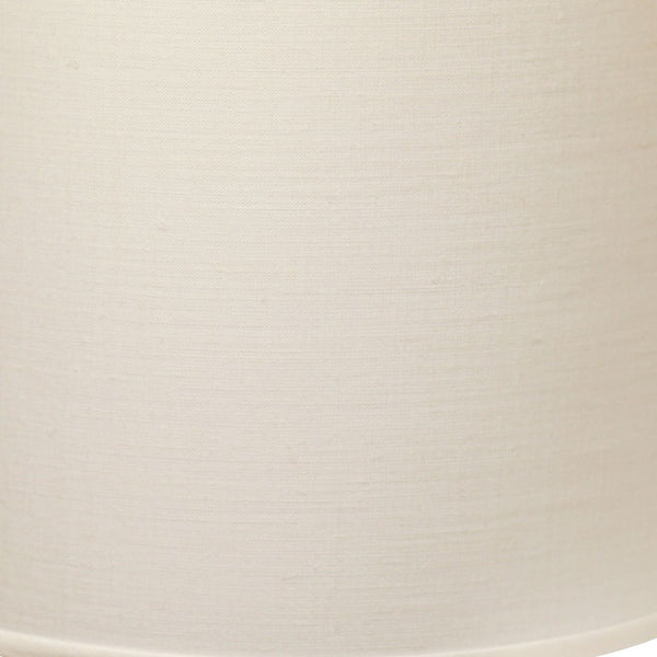 Homeroots 13" White Throwback Drum Linen Lampshade White Linen 470169