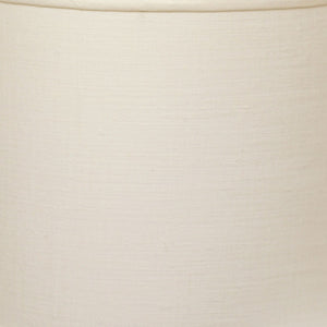 Homeroots 13" White Throwback Drum Linen Lampshade White Linen 470169