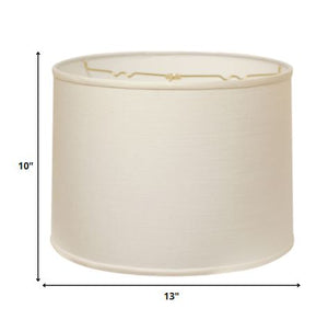 Homeroots 13" White Throwback Drum Linen Lampshade White Linen 470169