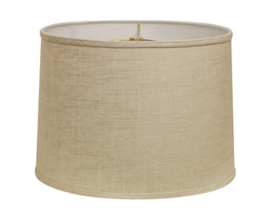 Homeroots 14" Light Wheat Throwback Drum Linen Lampshade  Linen 470172