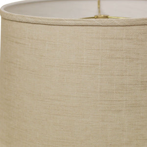 Homeroots 14" Light Wheat Throwback Drum Linen Lampshade  Linen 470172