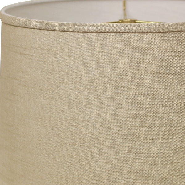 Homeroots 14" Light Wheat Throwback Drum Linen Lampshade  Linen 470172