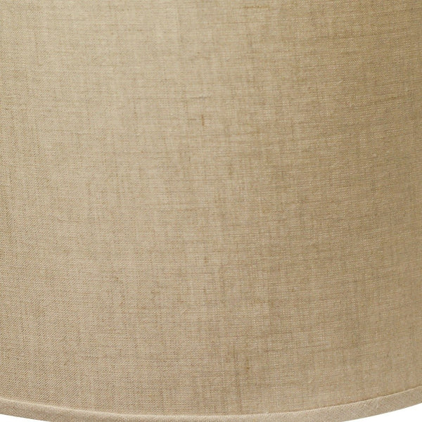 Homeroots 14" Dark Wheat Throwback Drum Linen Lampshade  Linen 470174