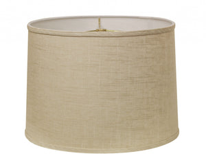 Homeroots 16" Light Wheat Throwback Drum Linen Lampshade  Linen 470184